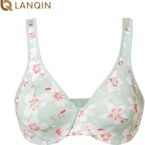 Womens Plus Size Seamless Full Coverage Underwire Embroidery Smooth Minimizer Bra