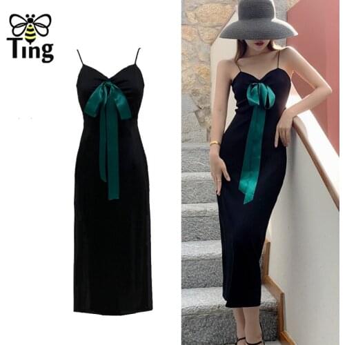 Tingfly Summer Sexy Dark Hot Strap Sleeveless Club Night Sheath Tight Dress Casual France Chic Street Dress Vestidos Bodycon Eam