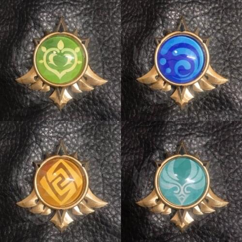 Eyes of God Genshin Impact Badges Pin Cosplay Anime Kawaii Pins Brooches Costumes Accessories Anime Fan Gift Wholesale