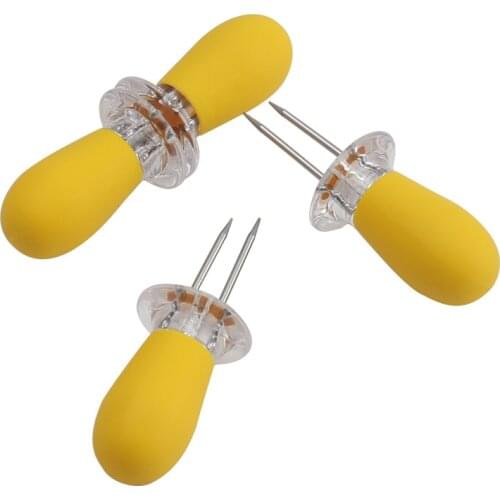 12Pcs/6 Pair Chloe Stainless Steel Corn Holders Interlocking Corn Forks Sweetcorn Double Fork Food Picks BBQ Picker