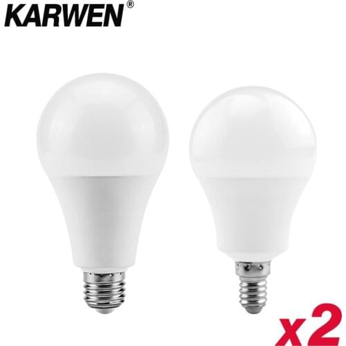 2PCS/lot LED Bulb Lamps E27 E14 Light Bulb 220V Smart IC 3W 6W 9W 12W 15W 18W 20W High Brightness Lampada LED Bombillas