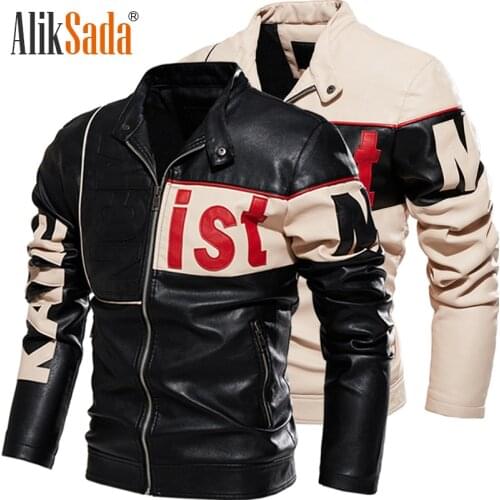 ALIKSADA Men's Faux Leather Jackets