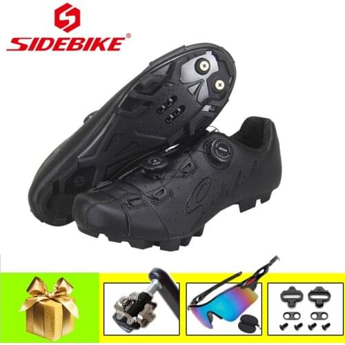 SIDEBIKE Mountain Bike Shoes Men SPD Pedals Self-locking Breathable Cycling Sneakers Outdoor Professional Athletic Mtb Bike Shoe