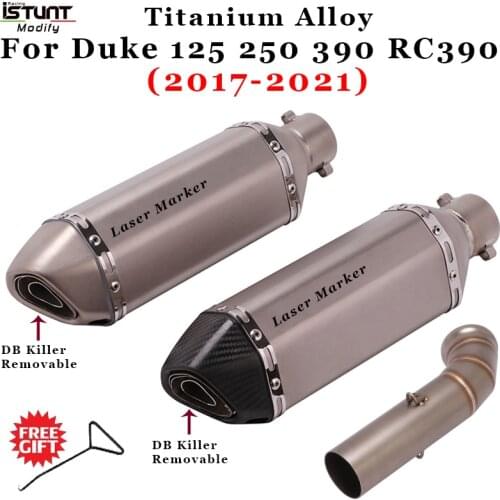 For DUKE 125 250 390 RC390 2017-2019 2020 2021 Titanium Alloy Motorcycle Exhaust System Escape Modified Middle Link Pipe Muffler