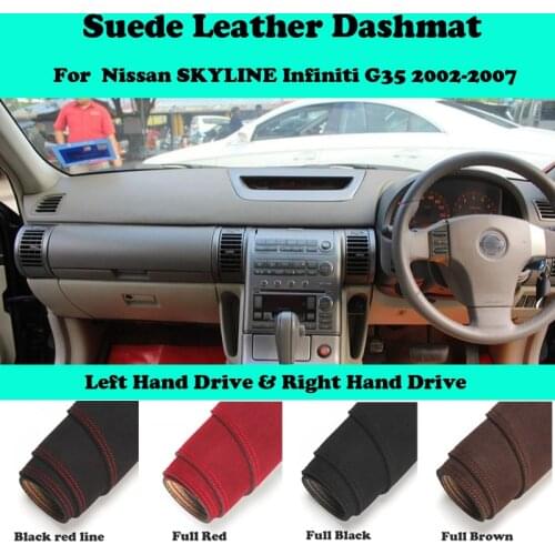 For Nissan SKYLINE Cv35 2002-2007 Infiniti G35 Suede Leather Dashmat Dashboard Cover Pad Dash Mat Car-Styling Carpet Accessories