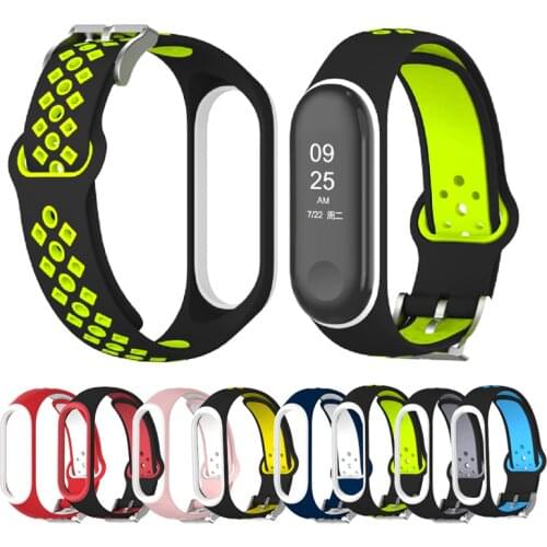 Breathable Silicone Bracelet for Xiaomi Mi Band 3 4 5 Wristband Replacement Accessories Sport Strap Compatible with Mi Band3 4 5