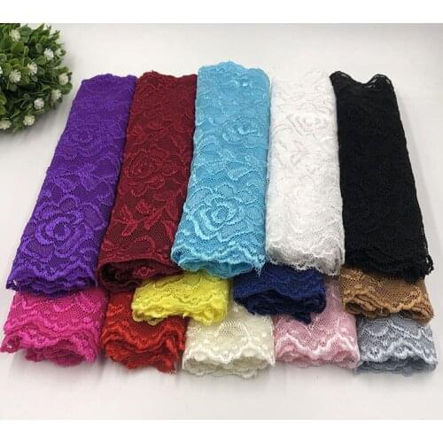 50Yards/Lot Wide 18CM multicolors Stretch Lace Trim Handmade DIY Clothing Accessories Underwear Headwear Bra Lace Fabric