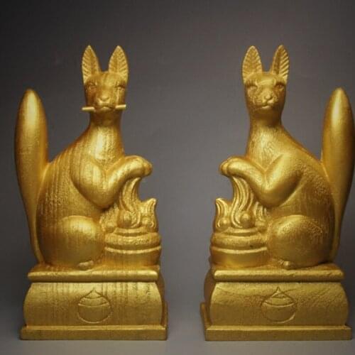 Fushimi Inari,defensive fox, the giji,big black genus,Lucky messenger Buddha statue budas tibet boedha statues for decoration