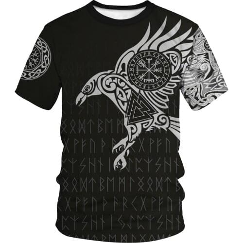 Nordic Viking Tattoo Art Skull T Shirt Women Men Pirates 3D Print T-shirts Vikings King Short Sleeve Casual Tops men clothing