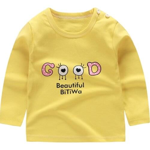 1-8T Toddler Cool Boy Girl Letter Print T-shirt Autumn Top Long Sleeve Unisex Fashion Cotton Infant Children Clothing