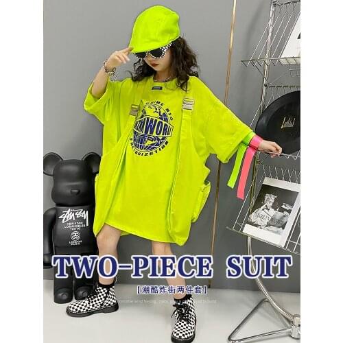 GirlS T-ShirtS 2021 Summer New Mid-ToNDler Hundred Casual Print Hip-Hop Hip-Hop BF WindMill Vest Tide