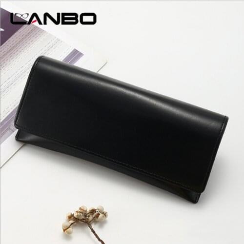 LANBO PU leather Magnetic Sunglasses Packaging Boxes Soft Case Glasses Box Women Men Black Dropshipping