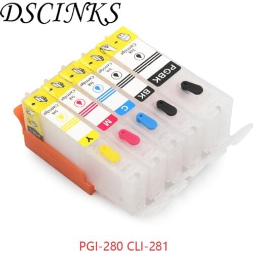 PGI-280 CLI-281 Refillable Ink Cartridge for Canon Pixma TR7520 TR8520 TS6120 TS9120 TS6220 TS9521C TS9520 TS6320 280 281 ink