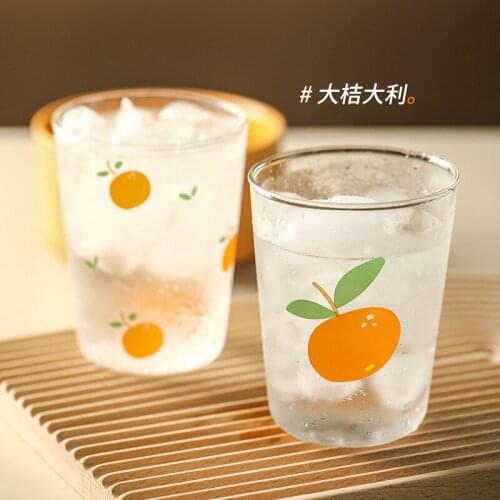 Fruit Mugs Lemon Orange Peach Cherry High Temperature Resistant Borosilicate Water Glass Cup Coffee Tea Drinkware Christmas Gift