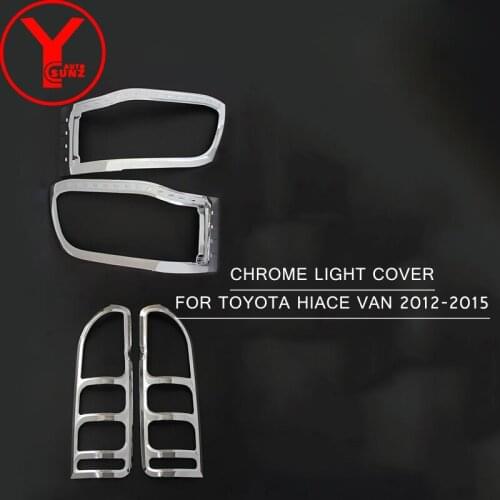 Carbon Fiber Light Cover For Toyota Hiace Van 2012 2013 2014 2015 Accessories ABS Car Styling Part Lamp Hood Trim YCSUNZ