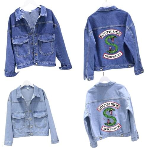 Riverdale jacket Southside Snake Riverdale New Mens Real Jacket, Denim Blue Jughead Jones Womens River double-headed snake