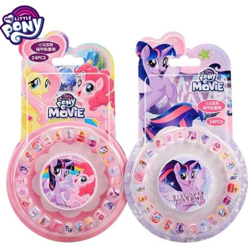Genuine My Little Pony Toy Nail Stickers Unicorn Waterproof Sticker Anna Elsa Sofia Cartoon Tattoo Sticker Horse Makeup Set