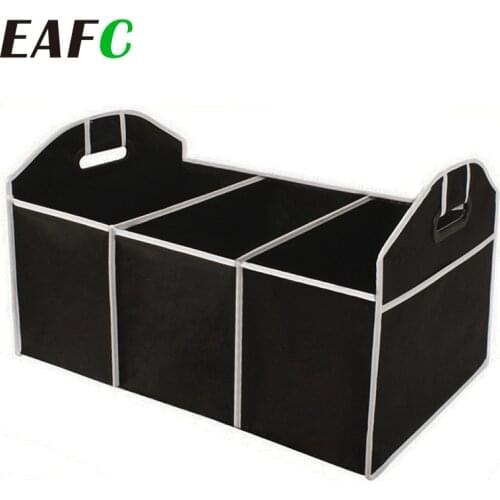 Car Trunk Storage Box Extra Large Collapsible Organizer With 3 Compartments Car Seat Organizer Storage Bag Car Accessories
