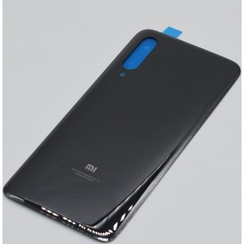 Original new For Xiaomi 9 mi 9 MI9 Rear Back Cover Battery Door glass black color with sticker
