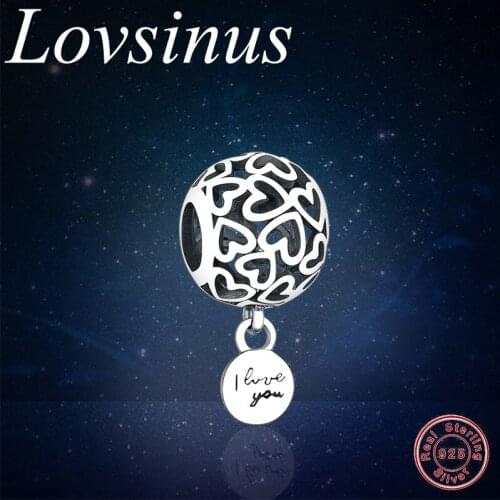 Fit Original European Charms Bracelet Jewelry 100% 925 Sterling Silver Love You Charm Bead For Couples Silver DIY Jewelry Making