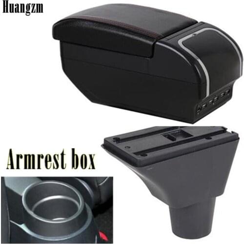 For Seat ibiza armrest box central Store content Storage box Seat armrest box with cup holder ashtray 9USB interface