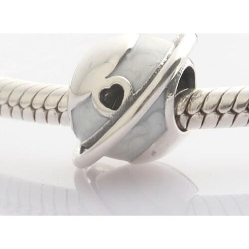 Authentic S925 Silver Enamel Planet Of Love Bead Charm fit Pandora Bracelet Bangle For Women DIY Jewelry Making