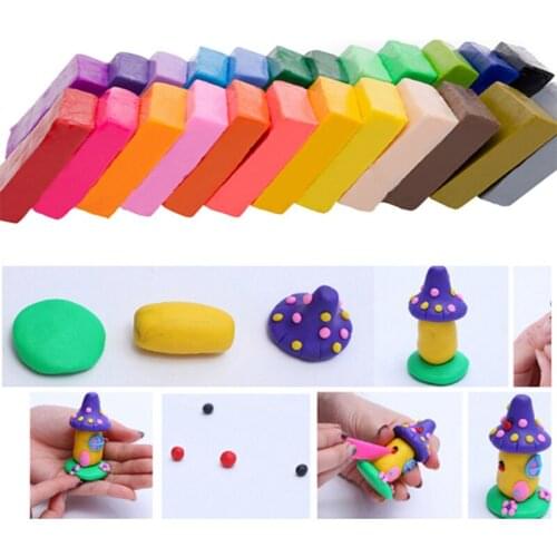 50pcs Color Polymer Plasticin Clay DIY Supplies Baby Handprint Fun Toys For Children Stress Reliever Antistress Kids Toys J04701