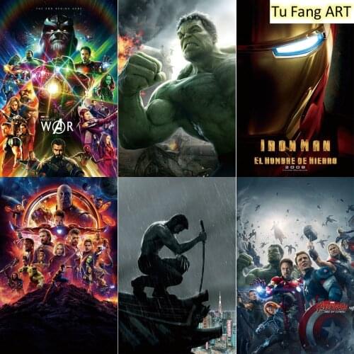 Marvel Movie Posters and Prints Canvas Painting Wall Art Captain America Spider-Man Room Decor Pictures for Home Decoration