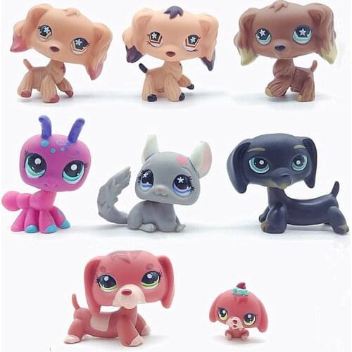 Rare Pet Shop Toy Standing Short Hair Kitten Dog Red Ant Mouse Shepherd Spaniel Original Collection Drawing Rare Kids Toys Gift