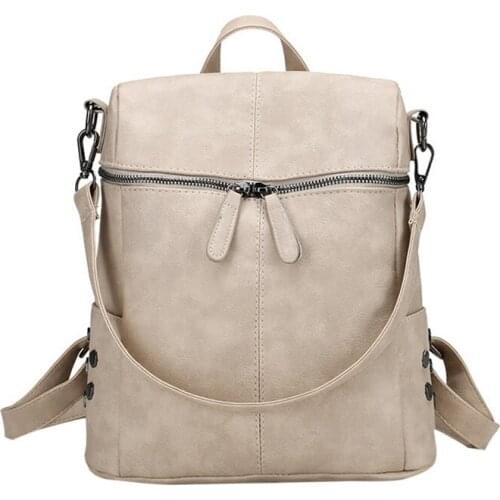 2020 Casual Large Capacity Shoulder Bags Vintage Women Backpack Nubuck Leather Pu School Backpacks for Teenage Girl Mochila