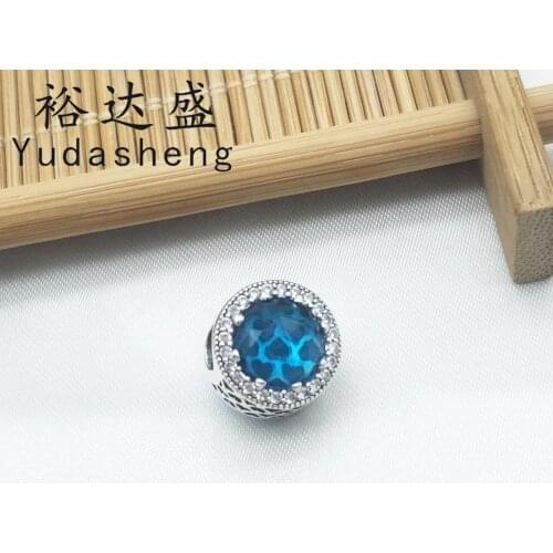 925 Silver Sparkling Sky Blue Charm