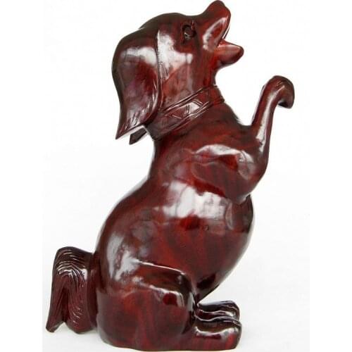 T Wood Dog rosewood woodcarving and feng shui ornaments cute dog Zodiac lucky dog birthday gift