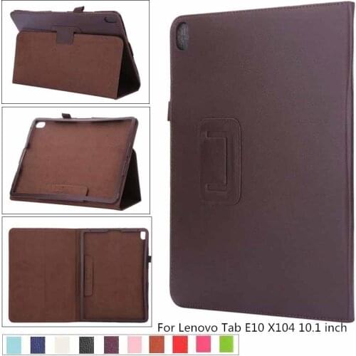 Slim Flip Magnetic Shell Skin Cover litchi Stand PU Leather Case For Lenovo Tab E10 E 10 X104 TB-X104 10.1 inch Tablet case +pen