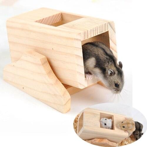 Hamster Wooden Seesaw Bucket Small Pet Gym Toy for Chinchilla Natural Hamster Exercising Toys Guinea Pig Accessories