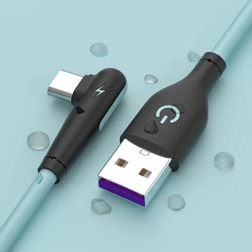 Elbow USB Type C Cable Liquid Silicone Type-C Charging Cable For Samsung S10 S20 Plus USB Cable Sync Data Cord For Huawei HTC