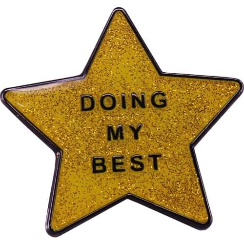 Gold star pin for doing your best