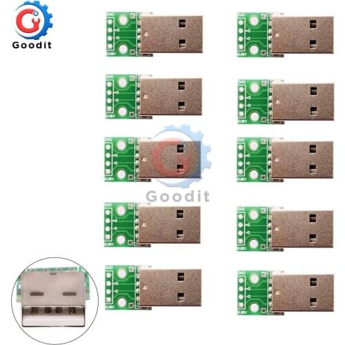 10PCS USB to DIP Adapter Converter 4 pin for 2.54mm PCB Board Power Supply Diy Kit Electronic PCB Board Module Adapter