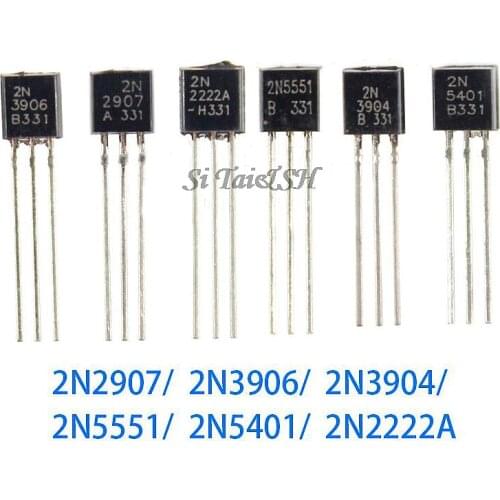 100pcs 2N3904 2N3906 2N4403 2N2907 2N4401 2N2222 PN2222 2N5401 2N5551 TO-92 TO92 transistor