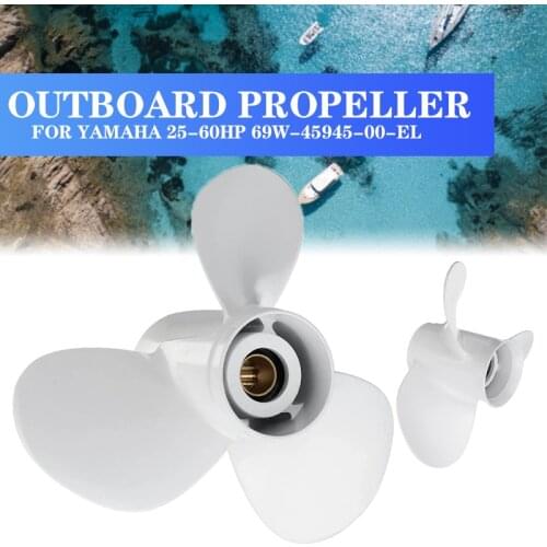 11 1/8 x 13 Marine Propeller Boat Parts Outboard Propeller White Aluminum For Yamaha 25-60HP 69W-45945-00-EL Accessories FREE SH