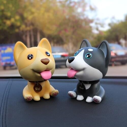 Car Dashboard Toys Nodding Dog Shaking Head Bobblehead Dolls Wobble Head Auto Accessory Interior Decor Car Ornaments Gifts Cute