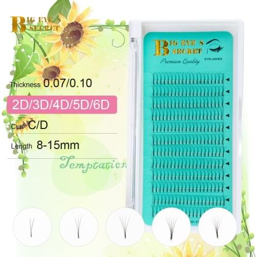 Big eyes secret 2D3D4D5D6D Pre Made Russian Volume Fan Eyelash Extension Russian Volume Premade Fans Cilios Lashes Extension