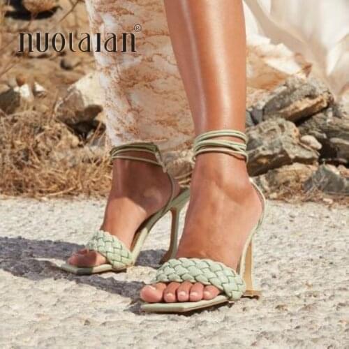 Summer High 11.5CM Heels Ankle Cross Strap High Heels Shoes Women Sandals Sexy Party Female Ladies Shoes Woman Sandalias