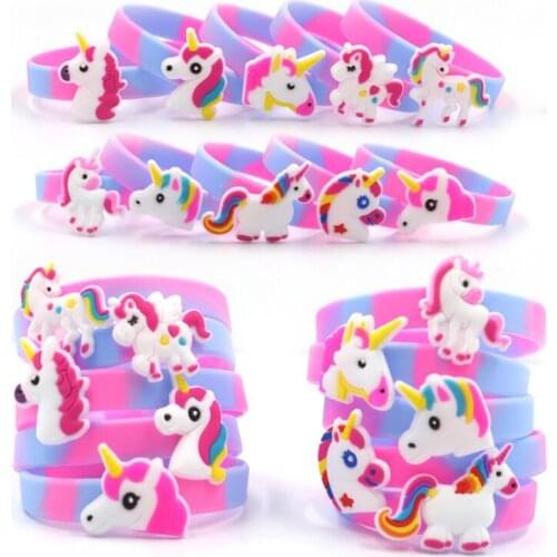 Unicorn Bracelet Baby Shower Girl Unicornio Birthday Party Decorations Kids 1st Birthday Party Kids Birthday Gift Wristband