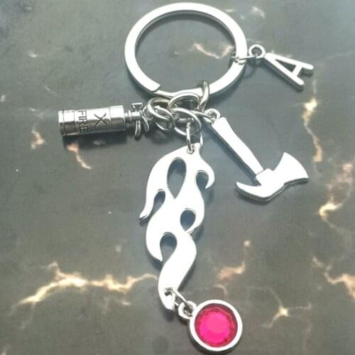 Boutique A-Z26 Lettersfire, Keychain Fire Extinguisher, Axe, Birthstone Keychain Male and Female Keychain Car Supplies
