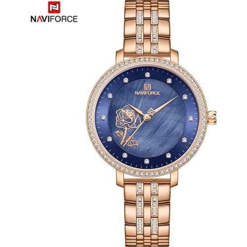 NAVIFORCE Brand Top Luxury Womens Watches Waterproof Quartz Lady Date Display Clock Gift Girl Wife Wrist Watch Relogio Feminino