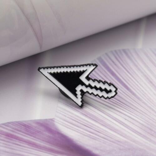 Black white Cursors Enamel Pin Mouse Arrow PS Toolbar Badge Brooch Denim Shirt Lapel pin computer monitors Jewelry Gift