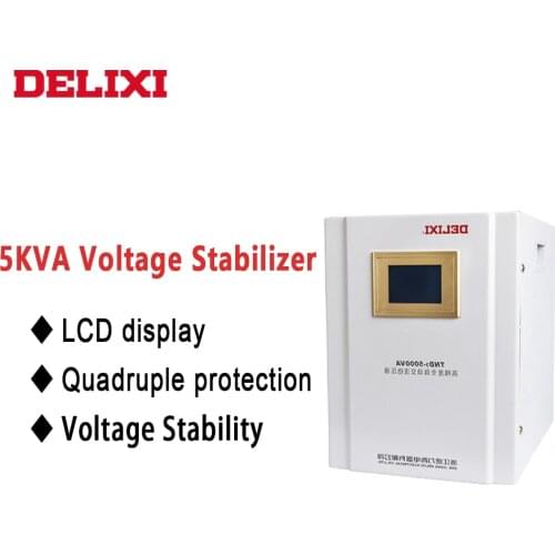 DELIXI TND3 5KVA voltage stabilizer single phase 5KW household refrigerator PC stabilizer 220V Automatic AC voltage regulator