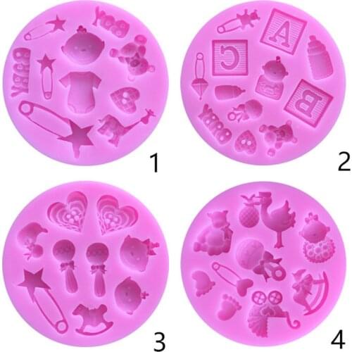 Baby Toys Cute Silicone Fondant Cake Decorating Mold Epoxy Resin Glue Chocolates Molds Baking Tools Kitchen Accessories