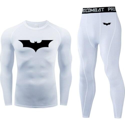 Mens Running Sports Suit MMA Rashgard Male Quick Drying Sportswear Compression Set 2Pcs Fitness Training Kit Thermal Underwear