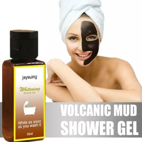 30ml Volcanic Mud Whitening Shower Gel Body Wash Whitening Cream Body Deep Cleansing Shower Exfoliating Gel Skin Bathing Ca J4R4